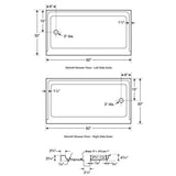 Swan 32 in. x 60 in. Solid Surface Single Threshold Retrofit Left-Drain Shower Pan in White