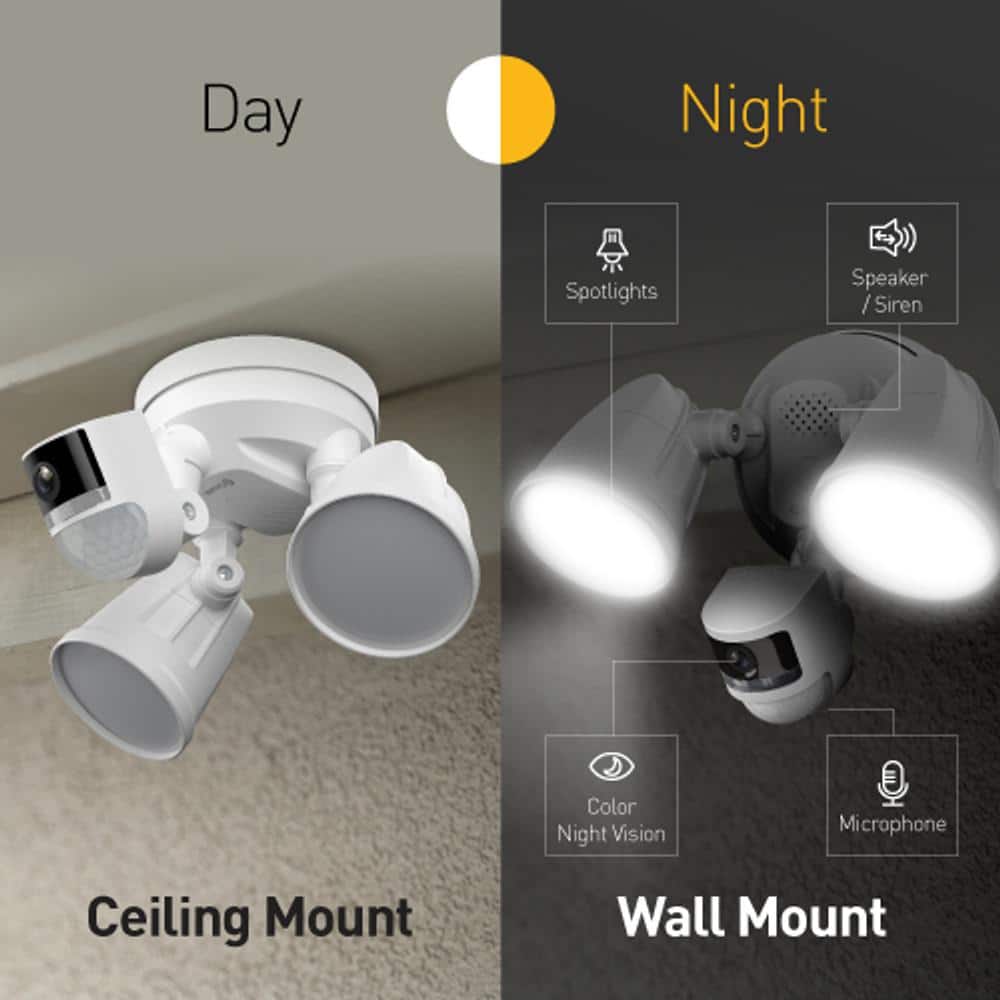 Swann Outdoor Floodlight 4K Wired Security Surveillance Camera with FREE Local Storage