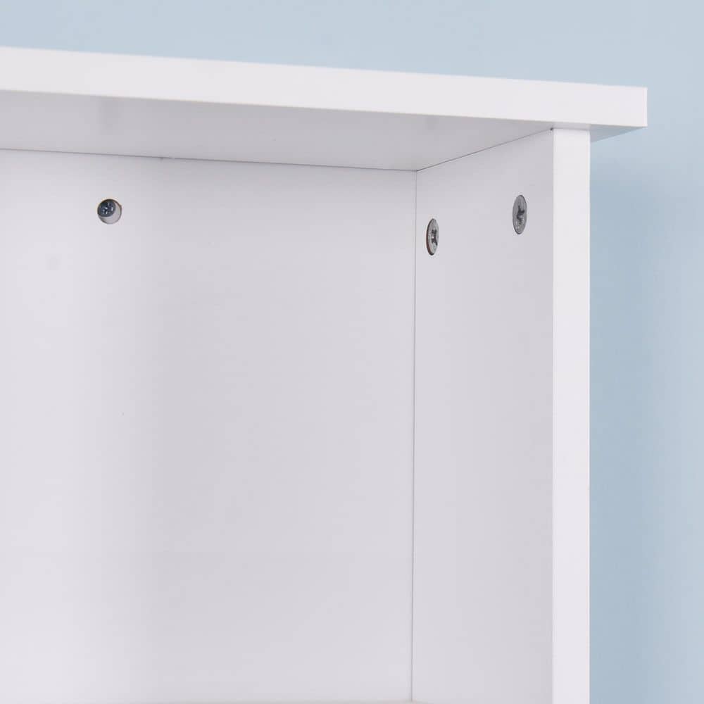 Tatayosi 7.10 in. W x 23.62 in. L x 28 in. H in White MDF Surface Mount Medicine Cabinet without Mirror, with a Door