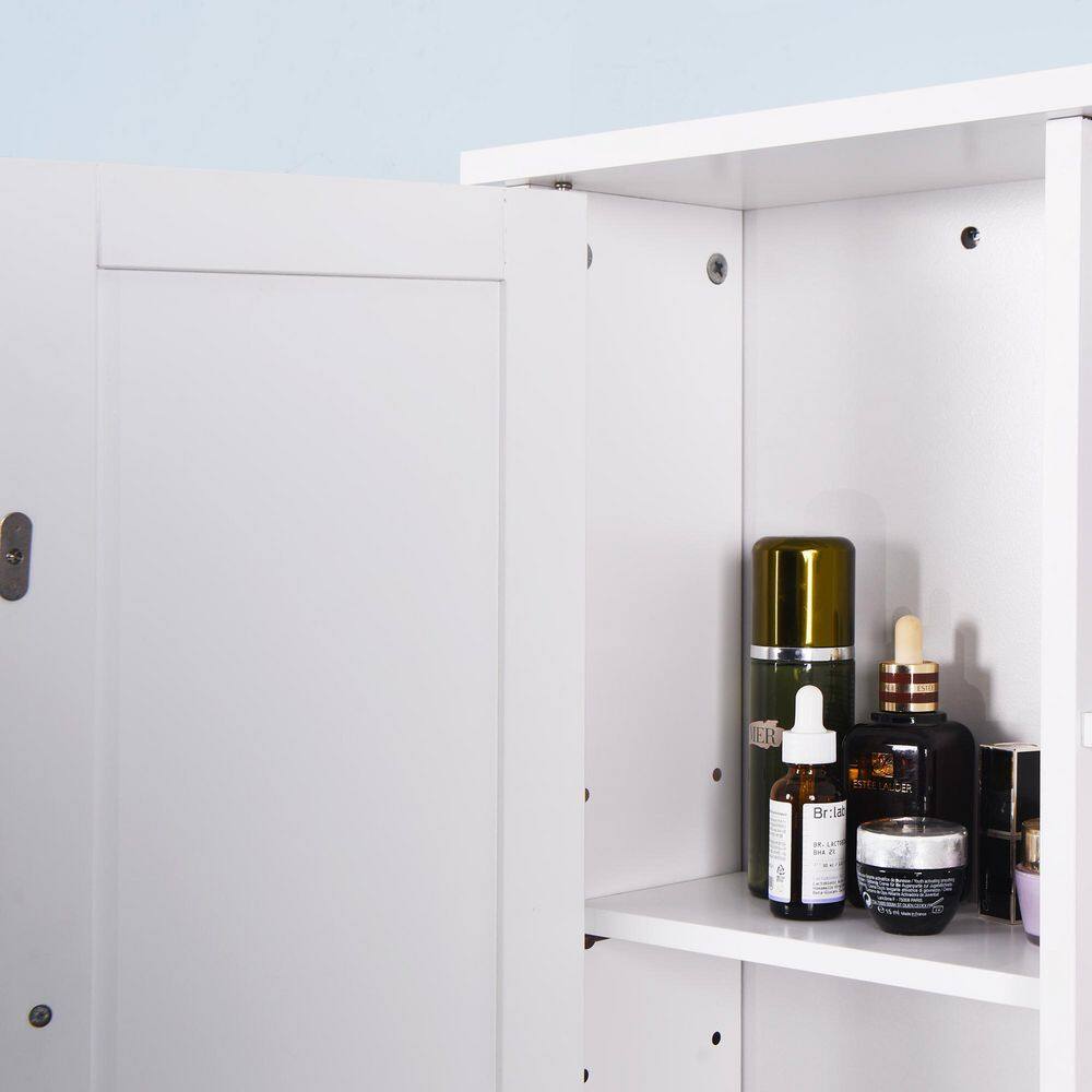 Tatayosi 7.10 in. W x 23.62 in. L x 28 in. H in White MDF Surface Mount Medicine Cabinet without Mirror, with a Door