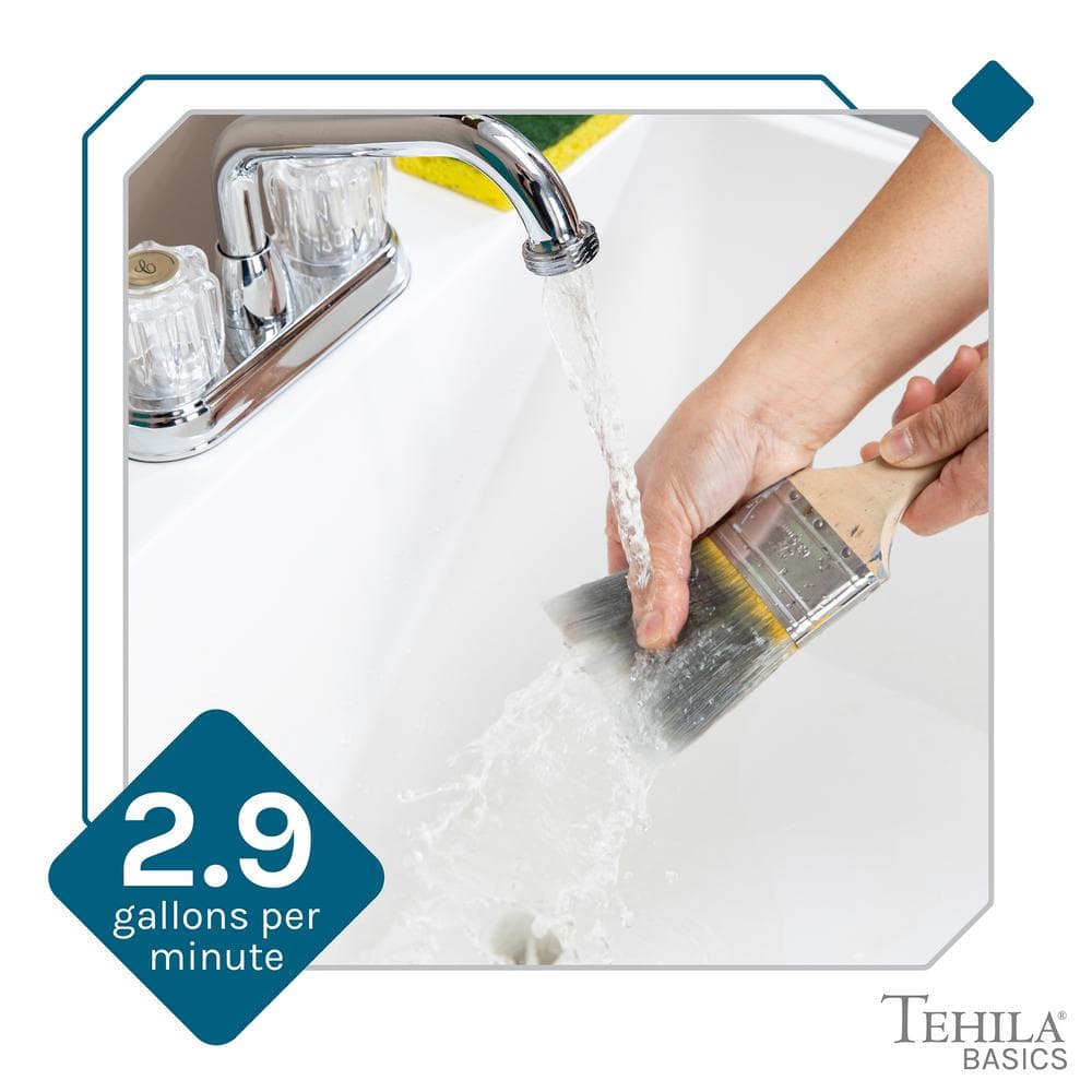 TEHILA 24.75 in. x 22.88 in. White Thermoplastic Freestanding Utility Sink with Chrome Faucet
