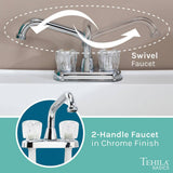 TEHILA 24.75 in. x 22.88 in. White Thermoplastic Freestanding Utility Sink with Chrome Faucet