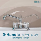TEHILA Complete 22.875" x 23.5" White 19 Gallon Utility Sink Set with Chrome Finish Faucet