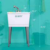 TEHILA 19 Gallon Utility Sink Set with Non-Metallic Stainless Steel Finish Pull-Out Faucet