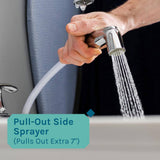 TEHILA Complete 22.875 in. x 23.5 in. White 19 Gal. Utility Sink Set with Chrome Faucet and Side Sprayer