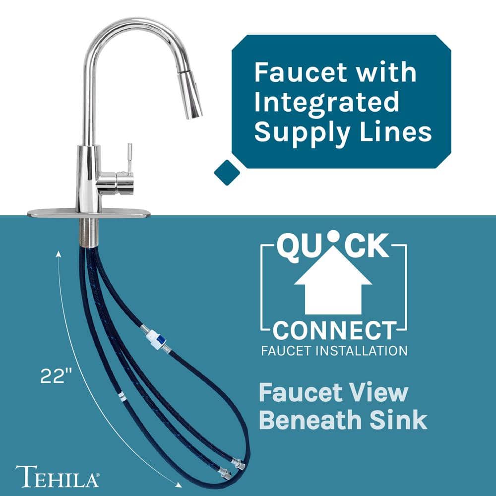TEHILA 18 Gallon Thermoplastic Freestanding Laundry Sink with Chrome Faucet and White Cabinet