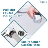 TEHILA 18 Gallon Thermoplastic Drop-in Laundry Sink with Cabinet, Faucet & Soap Dispenser
