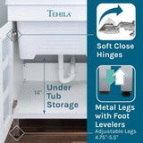 TEHILA 18 Gallon Thermoplastic Drop-in Laundry Sink with Cabinet, Faucet & Soap Dispenser