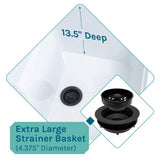 TEHILA 25 in. x 21.5 in. ABS Plastic Freestanding Utility Sink - White with Black Metal Legs and P-Trap Kit