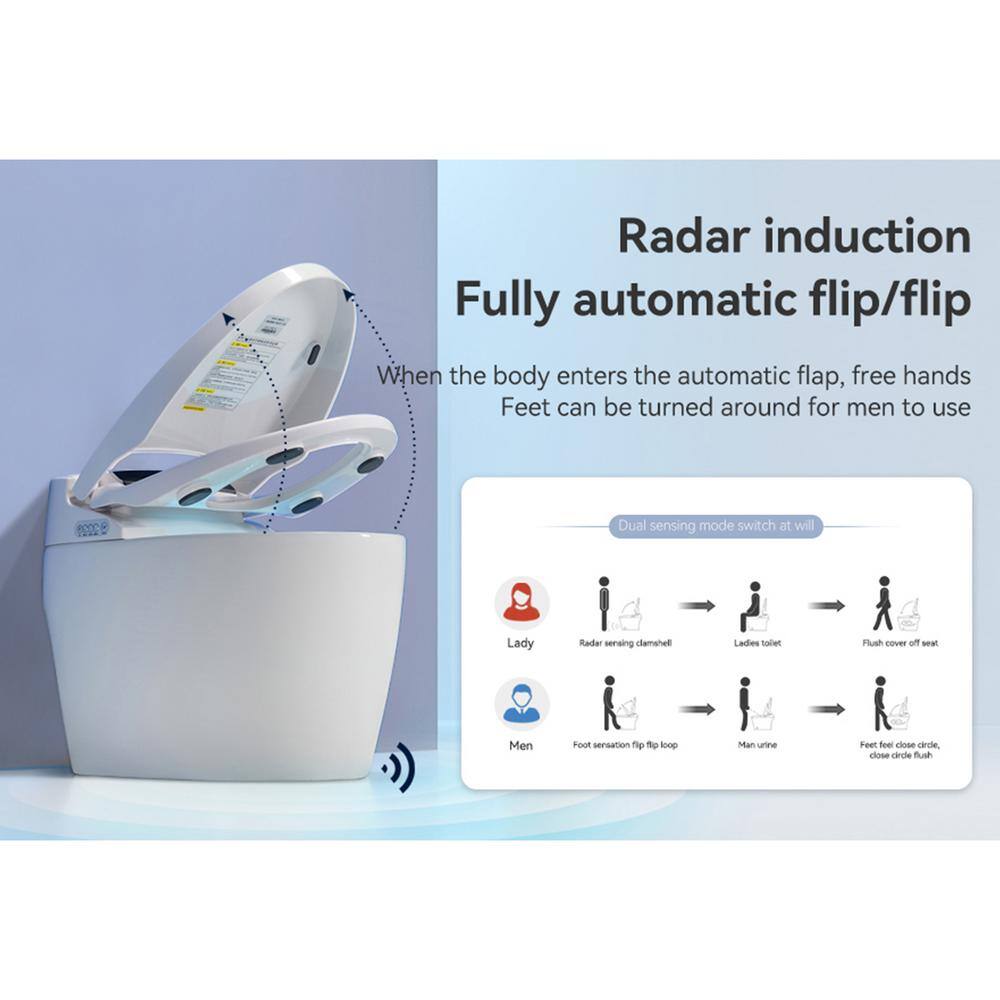 Tenleaf Elongated Smart Bidet Toilet with Heated Seat and Auto Open/Close | 1.32 GPF