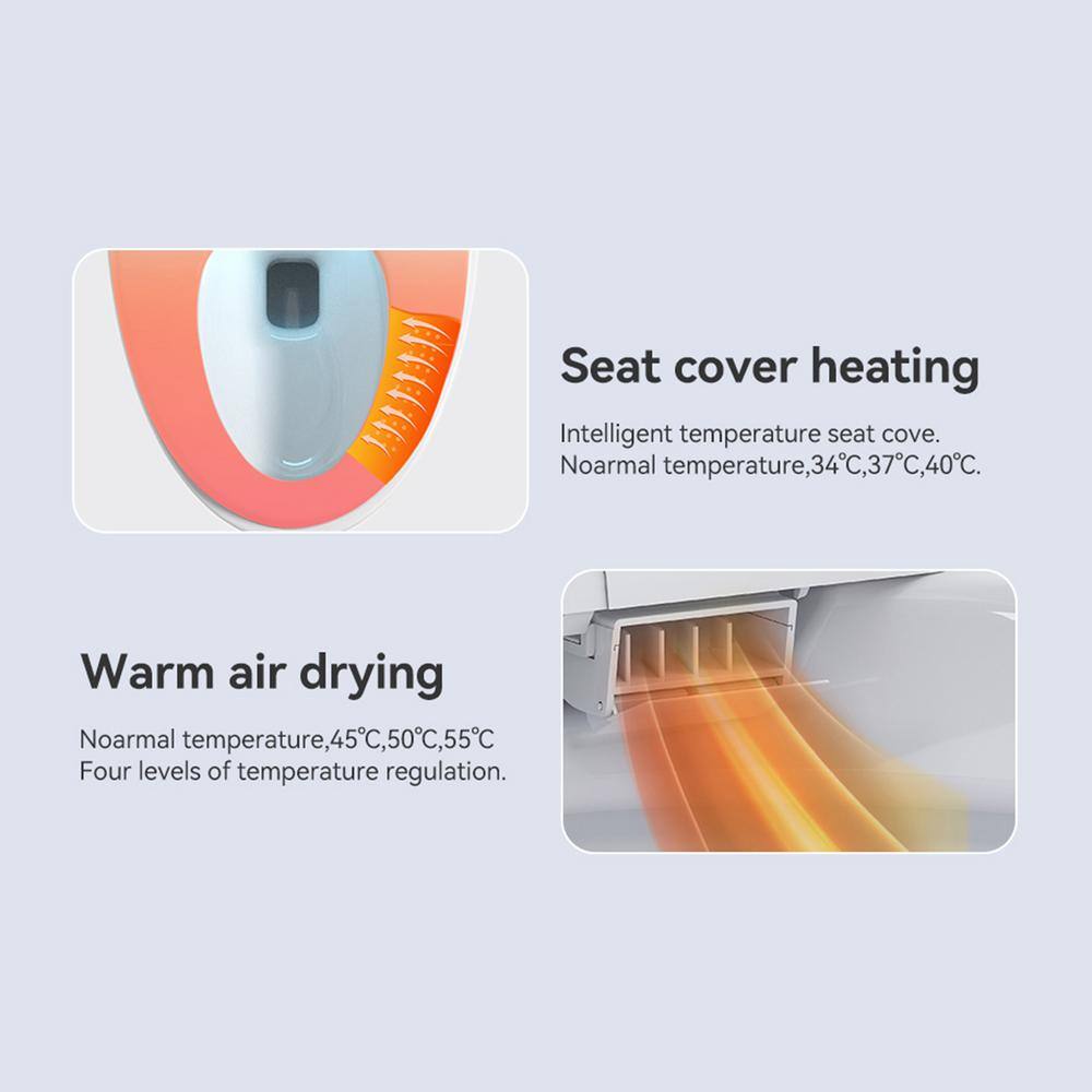 Tenleaf Elongated Smart Bidet Toilet with Heated Seat and Auto Open/Close | 1.32 GPF