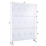 Tidoin 6.3 ft. x 4 ft. White Steel Freestanding Flat Flat Top Decorative Privacy Screen Metal Fence Panel