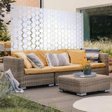 Tidoin 6.3 ft. x 4 ft. White Steel Freestanding Flat Flat Top Decorative Privacy Screen Metal Fence Panel