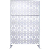 Tidoin 6.3 ft. x 4 ft. White Steel Freestanding Flat Flat Top Decorative Privacy Screen Metal Fence Panel