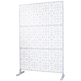 Tidoin 6.3 ft. x 4 ft. White Steel Freestanding Flat Flat Top Decorative Privacy Screen Metal Fence Panel