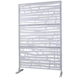 Tidoin 6.3 ft. x 4 ft. White Steel Freestanding Flat Flat Top Decorative Privacy Screen Metal Fence Panel