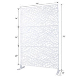 Tidoin 6.3 ft. x 4 ft. White Steel Freestanding Flat Flat Top Decorative Privacy Screen Metal Fence Panel