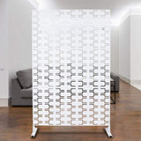 Tidoin 6.3 ft. x 4 ft. White Steel Freestanding Flat Flat Top Decorative Privacy Screen Metal Fence Panel