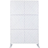 Tidoin 6.3 ft. x 4 ft. White Steel Freestanding Flat Flat Top Decorative Privacy Screen Metal Fence Panel
