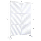 Tidoin 6.3 ft. x 4 ft. White Steel Freestanding Flat Flat Top Decorative Privacy Screen Metal Fence Panel
