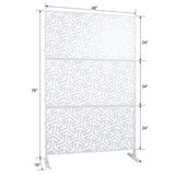 Tidoin 6.3 ft. x 4 ft. White Steel Freestanding Flat Flat Top Decorative Privacy Screen Metal Fence Panel