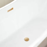 Vanity Art 71 in. Acrylic Flatbottom Freestanding Bathtub in White/Titanium Gold
