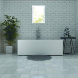 Vanity Art Talence 59 in. Acrylic Flatbottom Freestanding Bathtub in White/Titanium Gold
