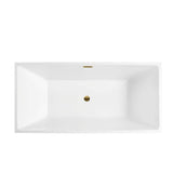 Vanity Art Montpellier 59 in. L x 30 in. W Acrylic Flatbottom Freestanding Bathtub in White/Titanium Gold