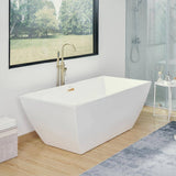 Vanity Art Montpellier 59 in. L x 30 in. W Acrylic Flatbottom Freestanding Bathtub in White/Titanium Gold