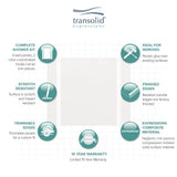 Transolid Expressions 32 in. x 60 in. x 72 in. 3-Piece Easy Up Adhesive Alcove Shower Wall Surround in White