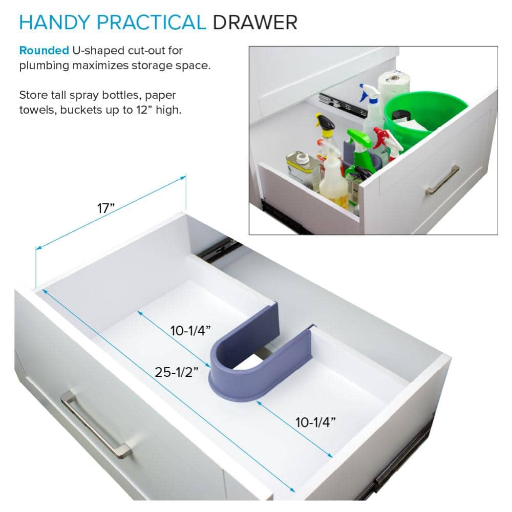 Transolid All-in-One 29 in. W x 25.5 in. D Stainless Steel Undermount Laundry/Utility Sink and White Cabinet with Quartz Top and Faucet