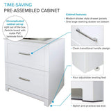 Transolid All-in-One 29 in. W x 25.5 in. D Stainless Steel Undermount Laundry/Utility Sink and White Cabinet with Quartz Top and Faucet