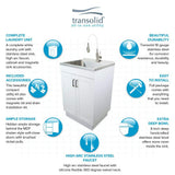 Transolid All-in-One 23.6 in. x 19.7 in. x 34.6 in. Particle Board Utility Sink and Cabinet with Faucet and Accessory Kit