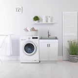 Transolid All-in-One 23.6 in. x 19.7 in. x 34.6 in. Particle Board Utility Sink and Cabinet with Faucet and Accessory Kit