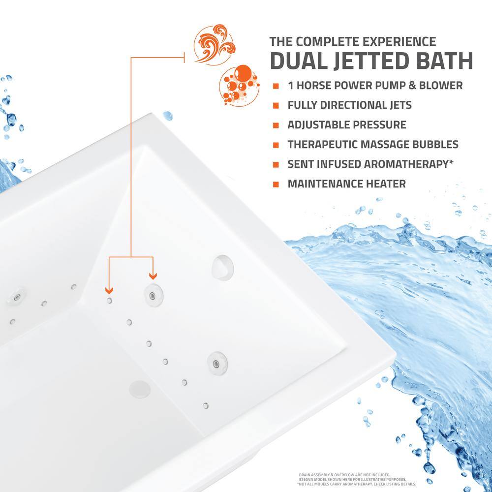 Universal Tubs Jaspers 5 ft. Acrylic Corner Drop-in Air Bathtub in White
