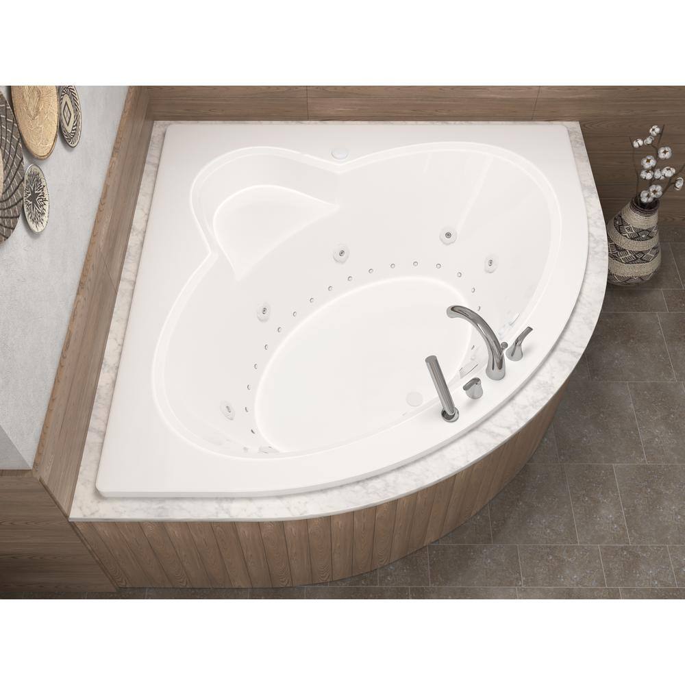 Universal Tubs Jaspers 5 ft. Acrylic Corner Drop-in Air Bathtub in White