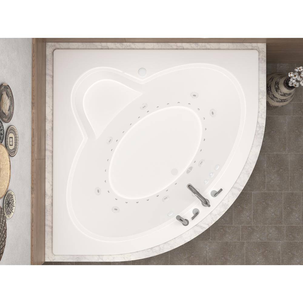 Universal Tubs Jaspers 5 ft. Acrylic Corner Drop-in Air Bathtub in White