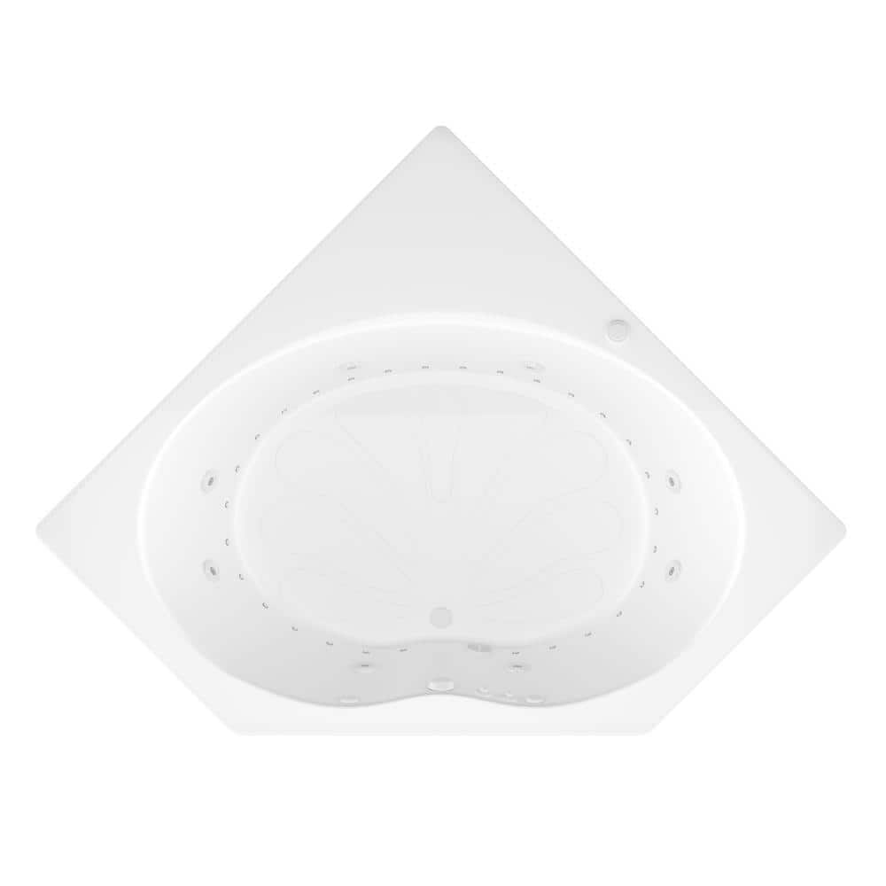 Universal Tubs Carnelian 5 ft. Center Drain Whirlpool and Air Bath Tub in White