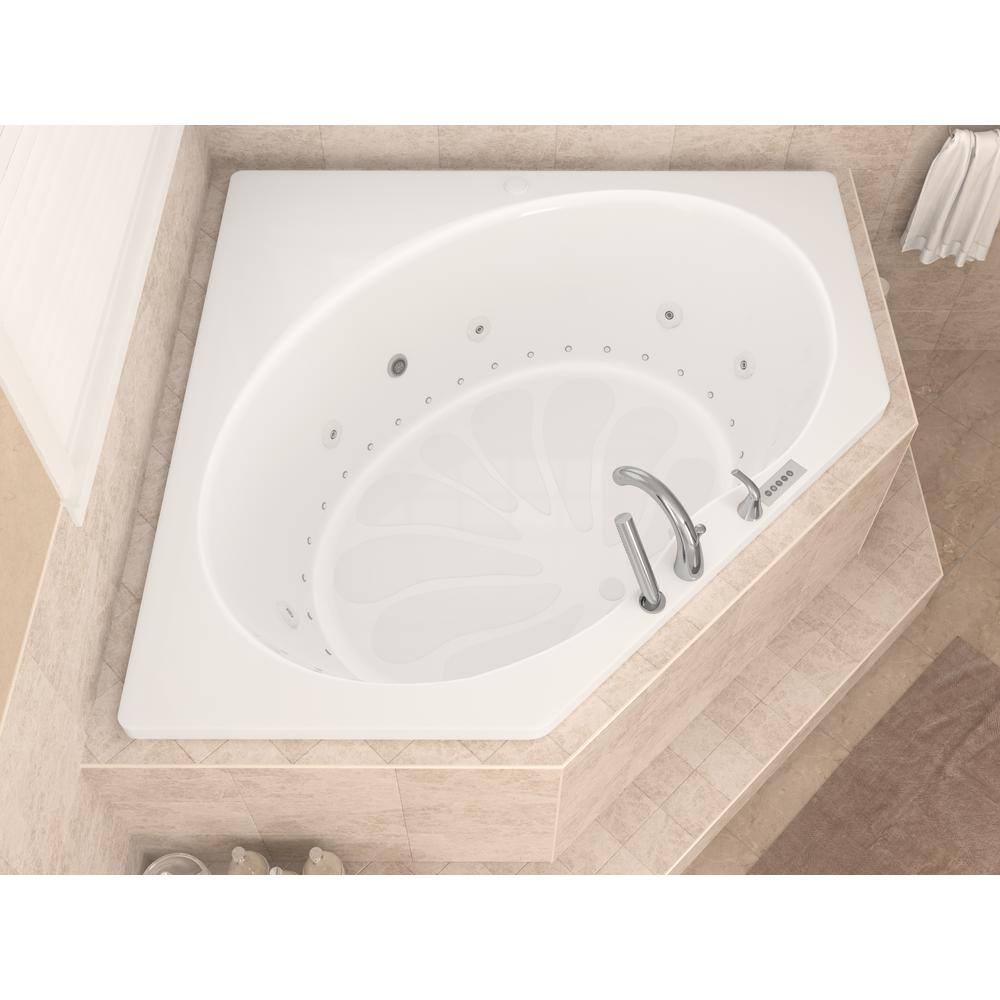 Universal Tubs Carnelian Diamond Series 5 ft. Center Drain Whirlpool and Air Bath Tub in White