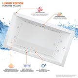 Universal Tubs Carnelian Diamond Series 5 ft. Center Drain Whirlpool and Air Bath Tub in White
