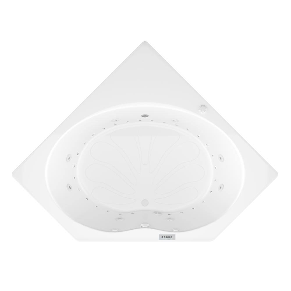 Universal Tubs Carnelian Diamond Series 5 ft. Center Drain Whirlpool and Air Bath Tub in White