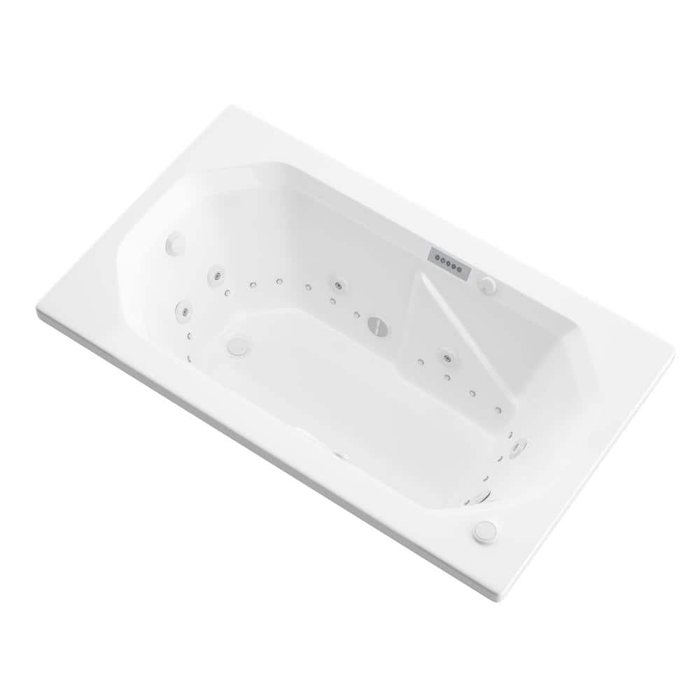 Universal Tubs Onyx Diamond Series 5 ft. Right-Drain Rectangular Drop-in Whirlpool and Air Bath Tub in White (59.625 in. x 35.875 in.)