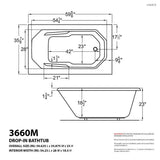 Universal Tubs Onyx Diamond Series 5 ft. Right-Drain Rectangular Drop-in Whirlpool and Air Bath Tub in White (59.625 in. x 35.875 in.)