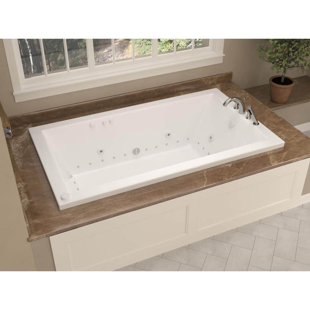 Universal Tubs Sapphire 5.5 ft. Rectangular Drop-in Whirlpool and Air Bath Tub in White (66 x 35.625 x 23 in)