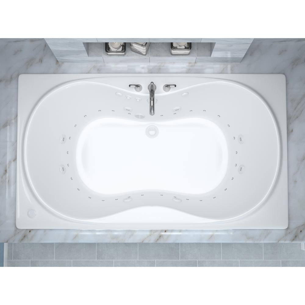 Universal Tubs Star 6 ft. Rectangular Drop-in Whirlpool and Air Bath Tub in White, 72 x 35.625 x 23 in