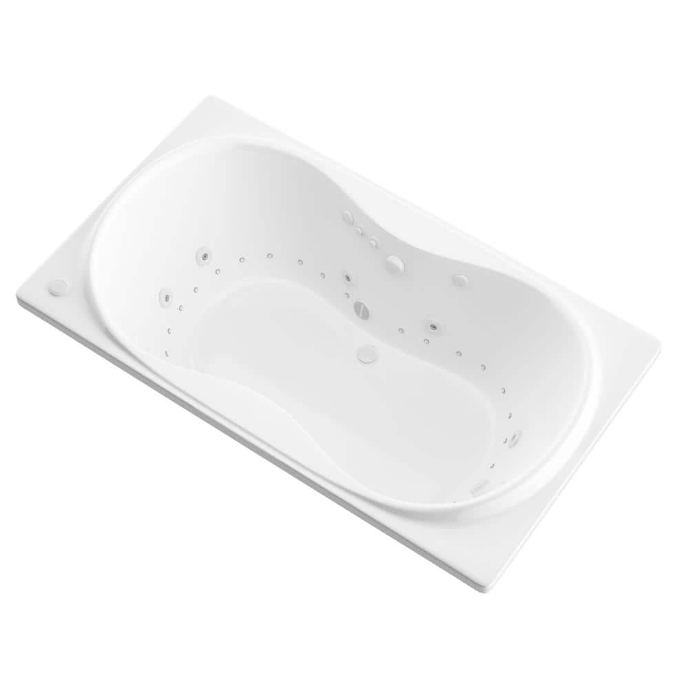 Universal Tubs Star 6 ft. Rectangular Drop-in Whirlpool and Air Bath Tub in White, 72 x 35.625 x 23 in