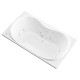 Universal Tubs Star 6 ft. Rectangular Drop-in Whirlpool and Air Bath Tub in White, 72 x 35.625 x 23 in