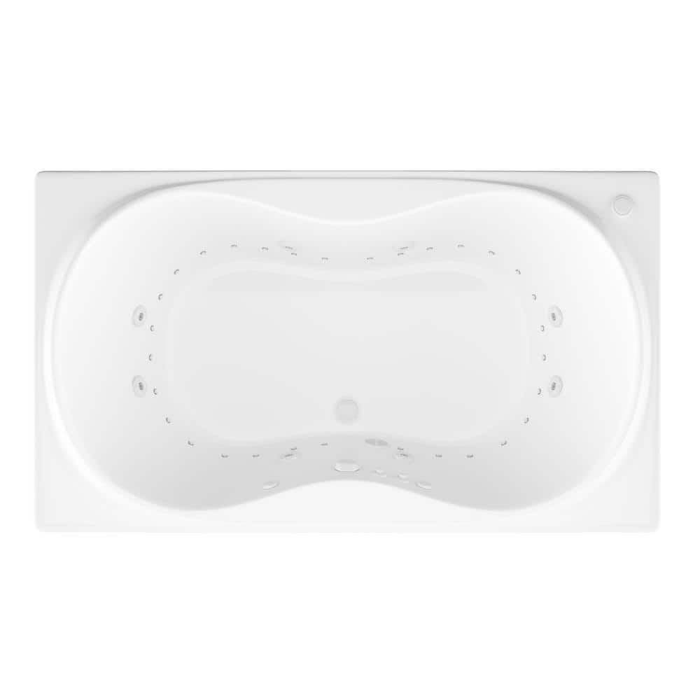 Universal Tubs Star 6 ft. Rectangular Drop-in Whirlpool and Air Bath Tub in White, 72 x 35.625 x 23 in