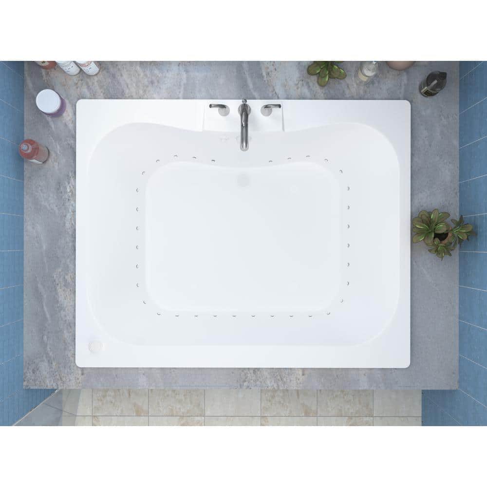 Universal Tubs Rhode 5 ft. Rectangular Drop-in Air Bath Tub in White (60 in. x 47 in.)