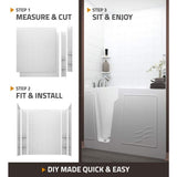 Universal Tubs Rampart Nova Heated 4.5 ft. Walk-in Whirlpool and Air Bathtub with 6 in. Tile Easy Up Adhesive Wall Surround in White
